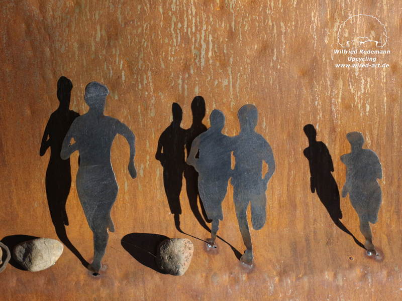 3D-Wandbild aus Holz und Metall